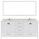 Modern Fittings Caroline Avenue 72" Double Bath Vanity with Quartz Top and Square Sinks Faucets