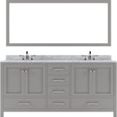 Modern Fittings Caroline Avenue 72" Double Bath Vanity with Marble Top and Round Sinks Faucets