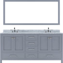 Modern Fittings Caroline Avenue 72" Double Bath Vanity with Marble Top and Round Sinks Faucets