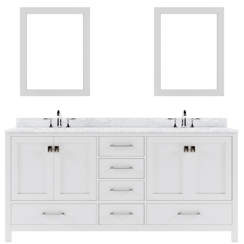 Modern Fittings Caroline Avenue 72" Double Bath Vanity with Marble Top and Round Sinks