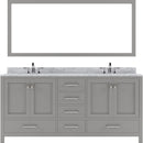 Modern Fittings Caroline Avenue 72" Double Bath Vanity with Marble Top and Square Sinks Faucets