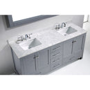 Modern Fittings Caroline Avenue 72" Double Bath Vanity with Marble Top and Square Sinks Faucets