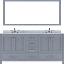 Modern Fittings Caroline Avenue 72" Double Bath Vanity with Marble Top and Square Sinks Faucets