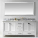 Modern Fittings Caroline Avenue 72" Double Bath Vanity with Marble Top and Square Sinks Faucets