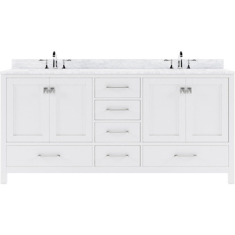 Modern Fittings Caroline Avenue 72" Double Bath Vanity with Marble Top and Square Sinks