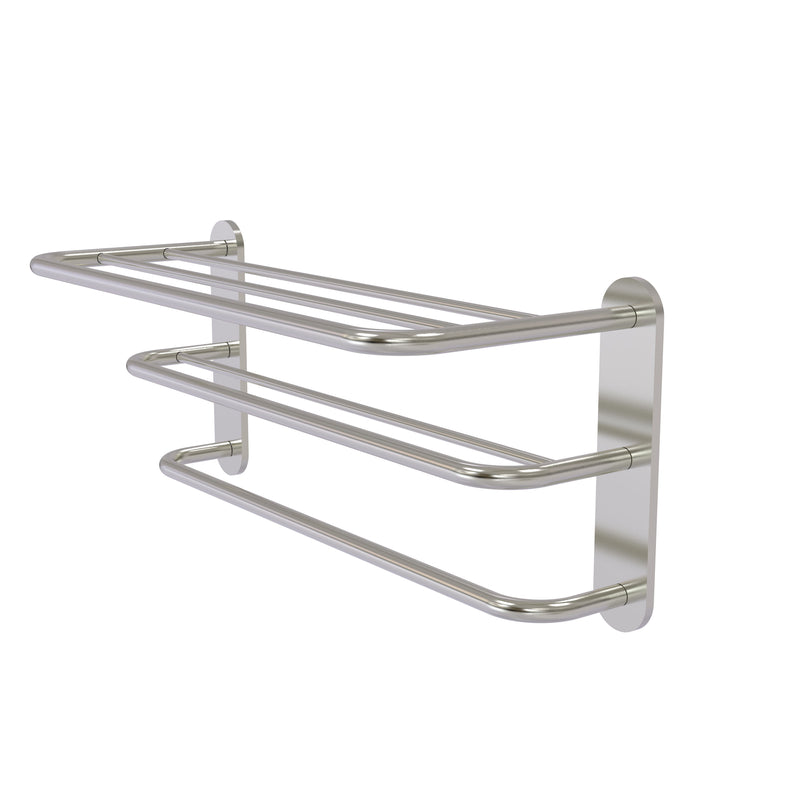 Allied Brass Three Tier Hotel Style Towel Shelf with Drying Rack HTL-3-SN
