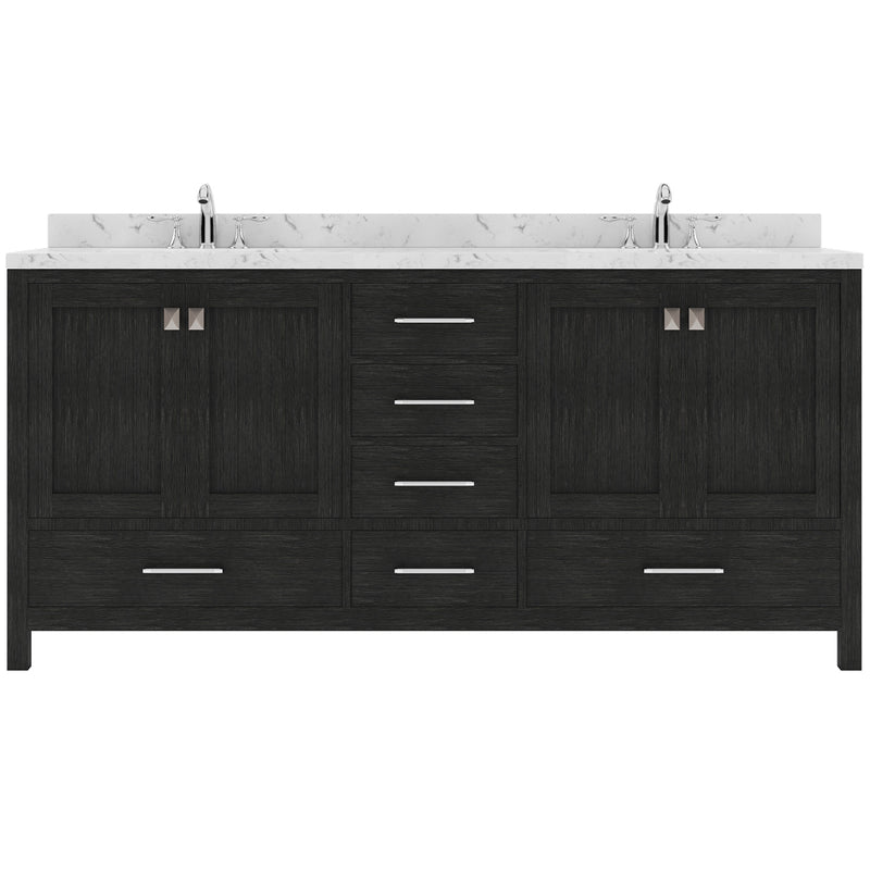 Modern Fittings Caroline Premium 72" Double Bath Vanity with Cultured Marble Quartz Top and Square Sinks