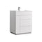 KubeBath Milano 30" High Glossy White Modern Bathroom Vanity KFM30-GW