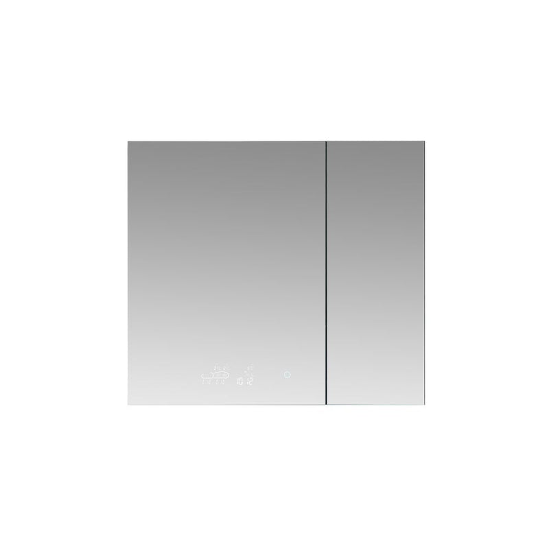 Lexora Savera 36" W x 36" H Recessed or Surface-Mount LED Mirror for Medicine Cabinet with Defogger