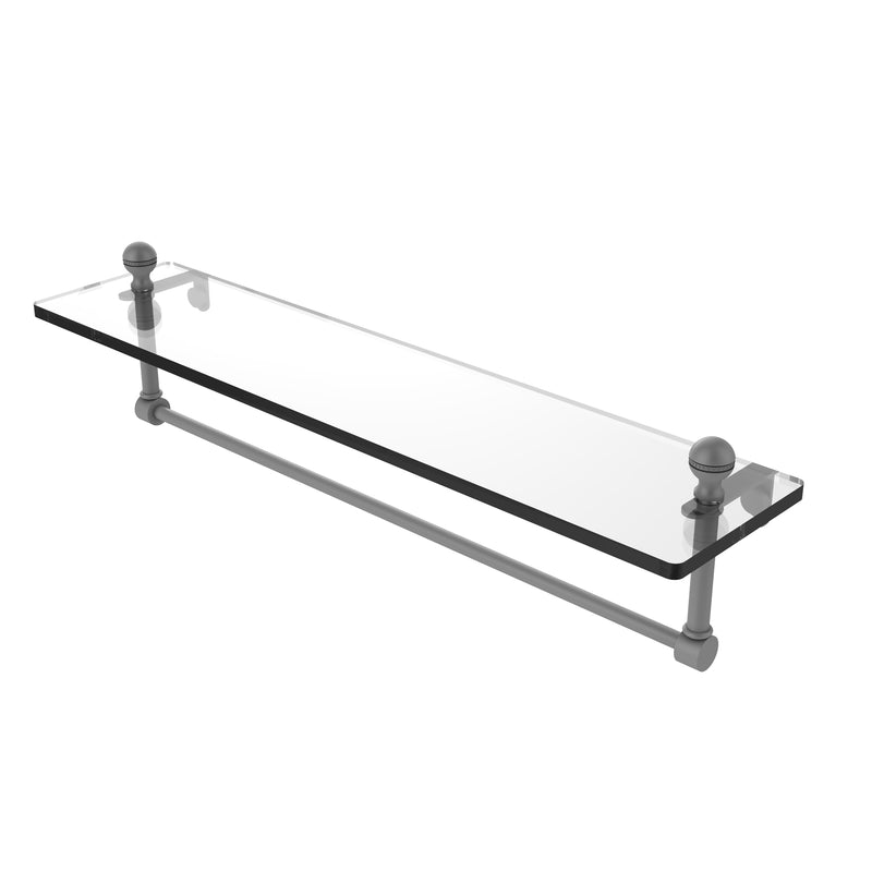 Allied Brass Mambo 22 Inch Glass Vanity Shelf with Integrated Towel Bar MA-1-22TB-GYM
