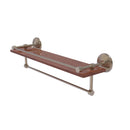 Allied Brass Monte Carlo Collection 22 Inch IPE Ironwood Shelf with Gallery Rail and Towel Bar MC-1-22TB-GAL-IRW-PEW