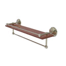 Allied Brass Monte Carlo Collection 22 Inch IPE Ironwood Shelf with Gallery Rail and Towel Bar MC-1-22TB-GAL-IRW-PNI