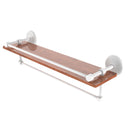 Allied Brass Monte Carlo Collection 22 Inch IPE Ironwood Shelf with Gallery Rail and Towel Bar MC-1-22TB-GAL-IRW-WHM