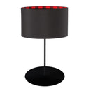 Dainolite 1 Light Drum Table Lamp Black and Buffalo Plaid Shade Matte Black MM141T-BK-201B