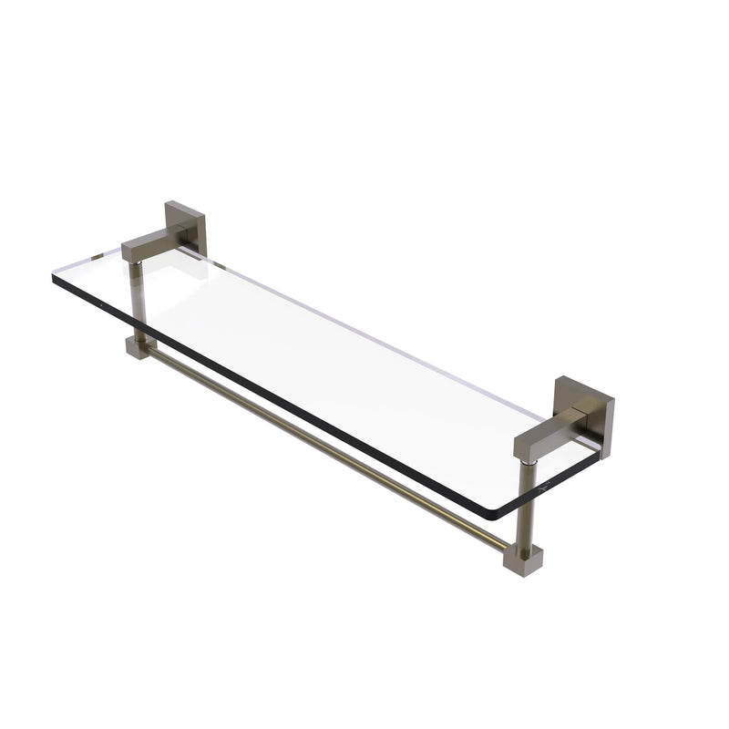 Allied Brass Montero Collection 22 Inch Glass Vanity Shelf with Integrated Towel Bar MT-1-22TB-ABR