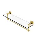 Allied Brass Montero Collection 22 Inch Glass Vanity Shelf with Integrated Towel Bar MT-1-22TB-PB