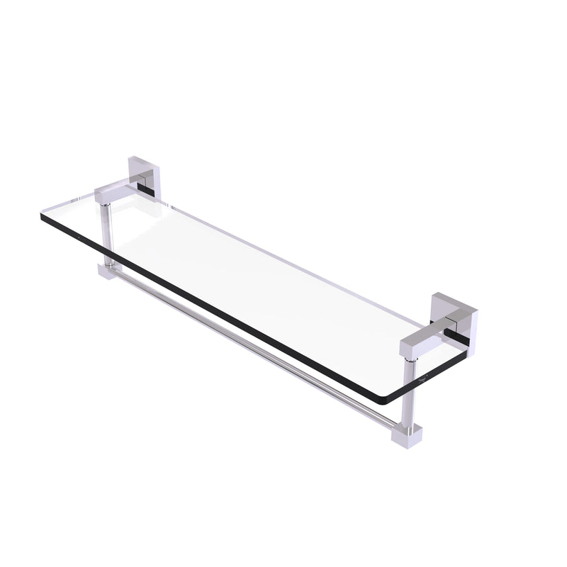 Allied Brass Montero Collection 22 Inch Glass Vanity Shelf with Integrated Towel Bar MT-1-22TB-PC