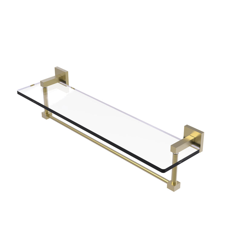 Allied Brass Montero Collection 22 Inch Glass Vanity Shelf with Integrated Towel Bar MT-1-22TB-SBR