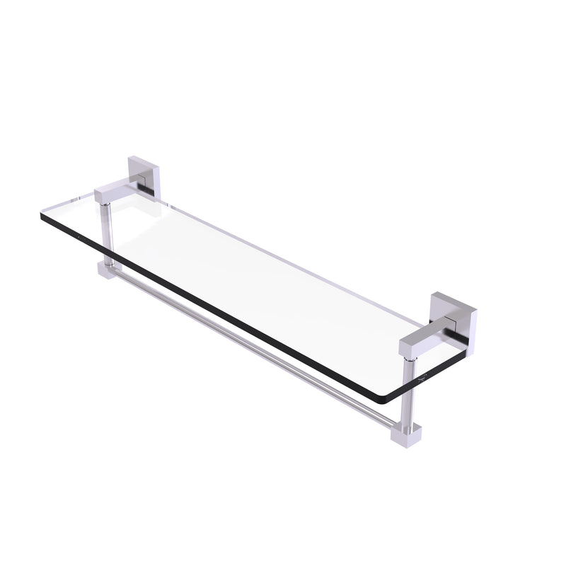 Allied Brass Montero Collection 22 Inch Glass Vanity Shelf with Integrated Towel Bar MT-1-22TB-SCH