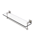 Allied Brass Montero Collection 22 Inch Glass Vanity Shelf with Integrated Towel Bar MT-1-22TB-SN