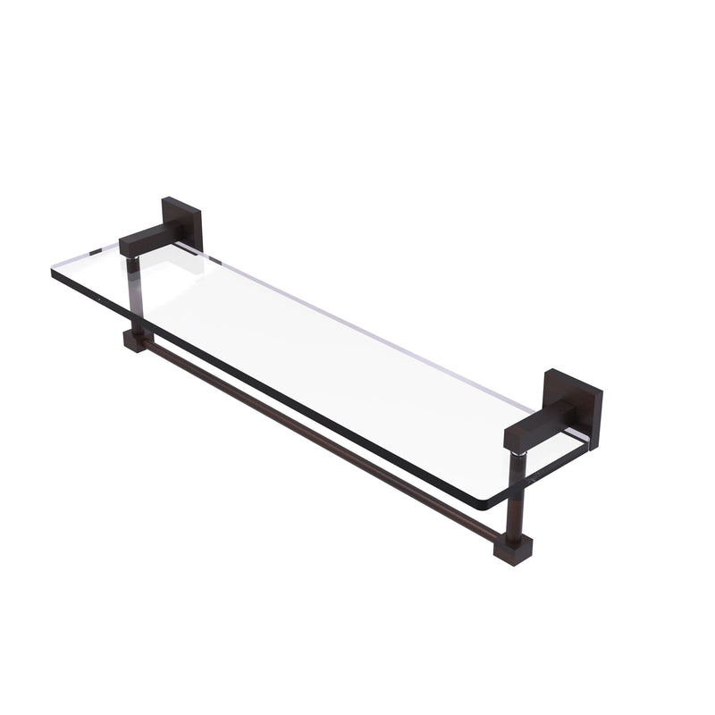 Allied Brass Montero Collection 22 Inch Glass Vanity Shelf with Integrated Towel Bar MT-1-22TB-VB