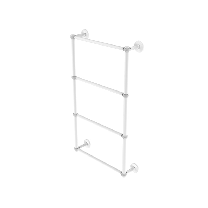 Allied Brass Prestige Skyline Collection 4 Tier 36 Inch Ladder Towel Bar with Twisted Detail P1000-28T-36-WHM