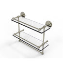 Allied Brass 16 Inch Gallery Double Glass Shelf with Towel Bar P1000-2TB-16-GAL-PNI