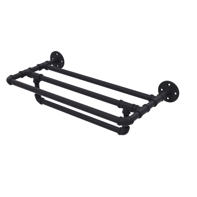 Allied Brass Pipeline Collection 18 Inch Wall Mounted Towel Shelf with Towel Bar P-240-18-TSTB-BKM