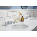 Water Creation Queen 72" Double Sink Quartz Carrara Vanity In Cashmere Gray with F2-0009-01-BX Lavatory Faucet QU72QZ01CG-000BX0901