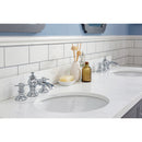 Water Creation Queen 72" Double Sink Quartz Carrara Vanity In Cashmere Gray with F2-0013-01-FX Lavatory Faucet QU72QZ01CG-000FX1301