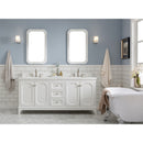 Water Creation Queen 72" Double Sink Quartz Carrara Vanity In Pure White with Matching Mirror QU72QZ05PW-Q21000000