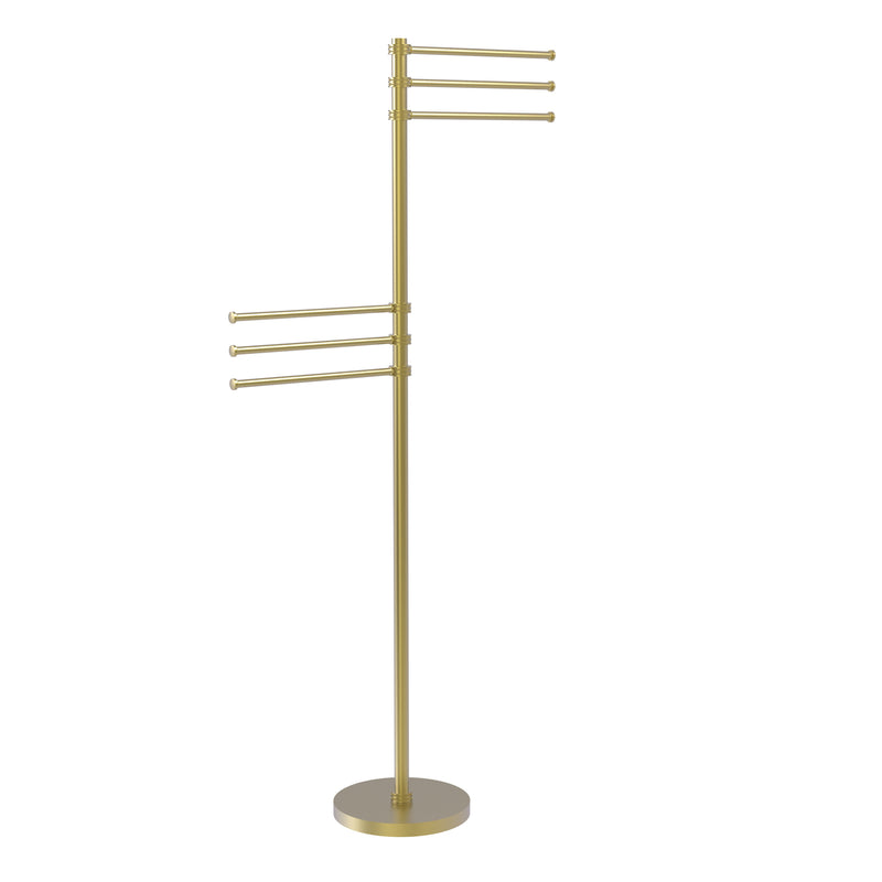 Allied Brass Towel Stand with 6 Pivoting 12 Inch Arms TS-50D-SBR