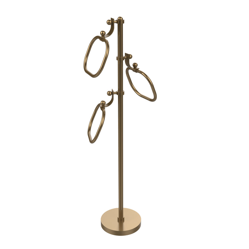 Allied Brass Towel Stand with 9 Inch Oval Towel Rings TS-83-BBR