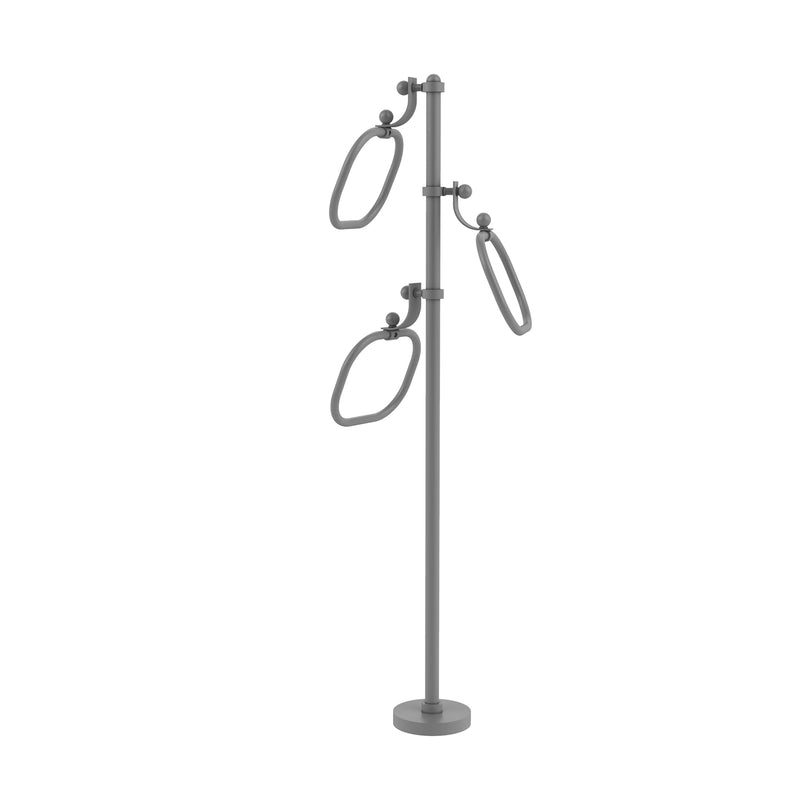 Allied Brass Towel Stand with 9 Inch Oval Towel Rings TS-83-GYM