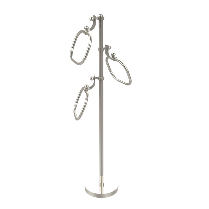 Allied Brass Towel Stand with 9 Inch Oval Towel Rings TS-83-PNI