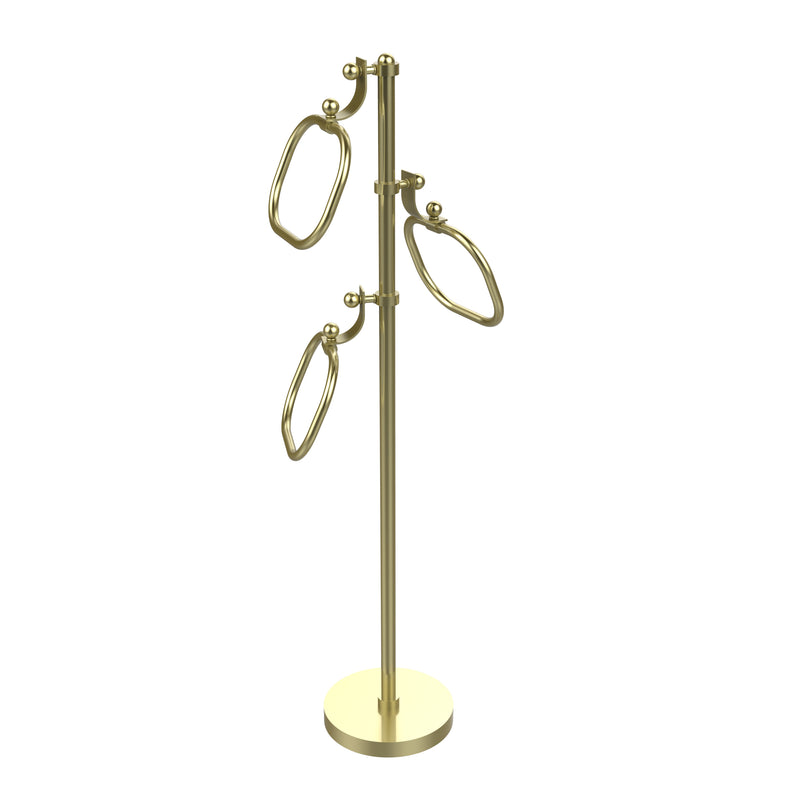 Allied Brass Towel Stand with 9 Inch Oval Towel Rings TS-83-SBR