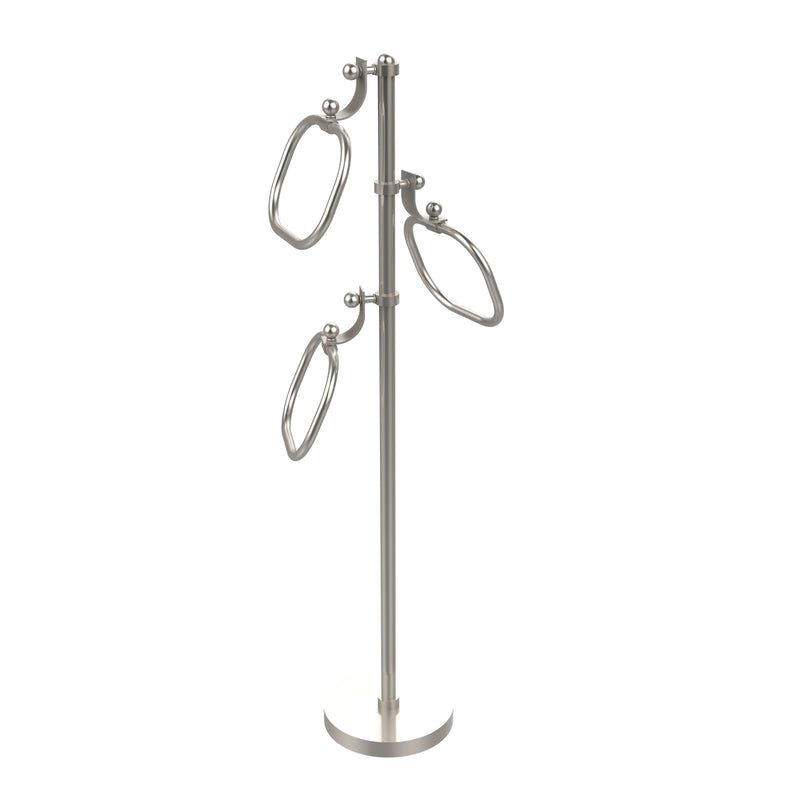 Allied Brass Towel Stand with 9 Inch Oval Towel Rings TS-83-SN