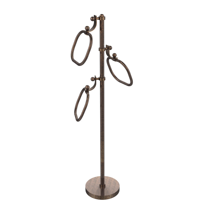 Allied Brass Towel Stand with 9 Inch Oval Towel Rings TS-83-VB