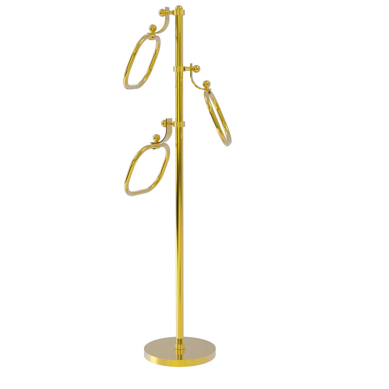 Allied Brass Towel Stand with 9 Inch Oval Towel Rings TS-83G-PB