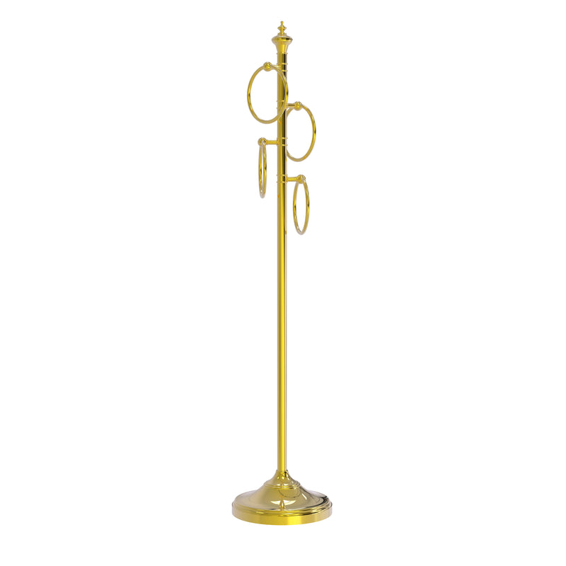 Allied Brass Floor Standing 4 Towel Ring Stand TS-D1-PB