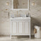 Jeffrey Alexander 36" White Percival left offset with White Carrara Marble Vanity Top