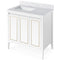 Jeffrey Alexander 36" White Percival left offset with White Carrara Marble Vanity Top
