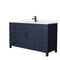 Wyndham Beckett 60" Single Bathroom Vanity In Dark Blue Carrara Cultured Marble Countertop Undermount Square Sink Matte Black Trim WCG242460SBBCCUNSMXX