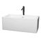Wyndham Melody 60" Freestanding Bathtub In White With Shiny White Trim And Floor Mounted Faucet In Matte Black WCOBT101160SWATPBK