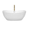 Wyndham Rebecca 60" Soaking Bathtub in White with Polished Chrome Trim and Floor Mounted Faucet in Brushed Gold WCOBT101460PCATPGD