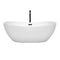 Wyndham Rebecca 65" Soaking Bathtub in White with Floor Mounted Faucet Drain and Overflow Trim in Matte Black WCOBT101465MBATPBK