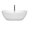 Wyndham Rebecca 65" Soaking Bathtub in White with Polished Chrome Trim and Floor Mounted Faucet in Matte Black WCOBT101465PCATPBK