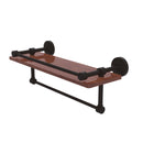 Allied Brass Waverly Place Collection 16 Inch IPE Ironwood Shelf with Gallery Rail and Towel Bar WP-1-16TB-GAL-IRW-ORB