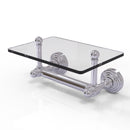 Allied Brass Waverly Place Collection Two Post Toilet Tissue Holder with Glass Shelf WP-GLT-24-PC