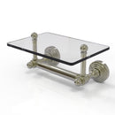 Allied Brass Waverly Place Collection Two Post Toilet Tissue Holder with Glass Shelf WP-GLT-24-PNI